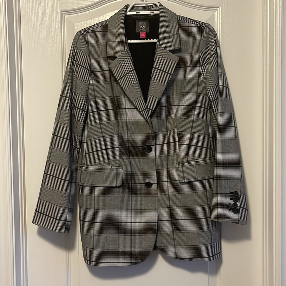 VINCE CAMUTO oversized plaid blazer sz 8